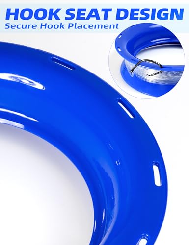 BLUEWING Fishing Yoyo Spool Cuban Hand Reel Yo-yo Spooler for Line and Leader Storage Fishing Coiling Plate - color: Blue 7in