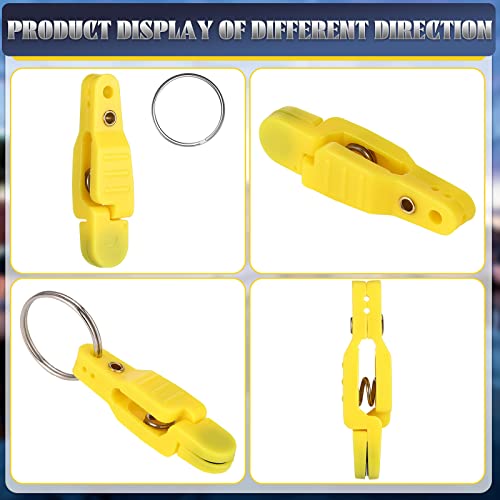 Honoson 20 Pieces Heavy Tension Snap Release Clips Padded Trolling Clips with Key Ring for Weight Planer Board Offshore Kites Downrigger Fishing - color: Yellow