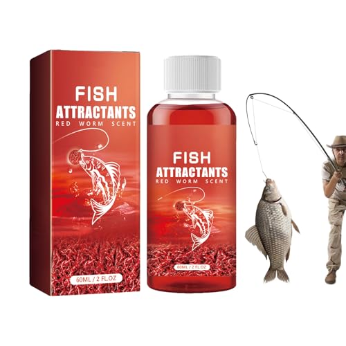 Red Worm Liquid, Red40 Ink Fishing Liquid, Red Worms Fish Attractant, Fishing Scent Attractant for Trout, Cod, Carp, and Sea Bass
