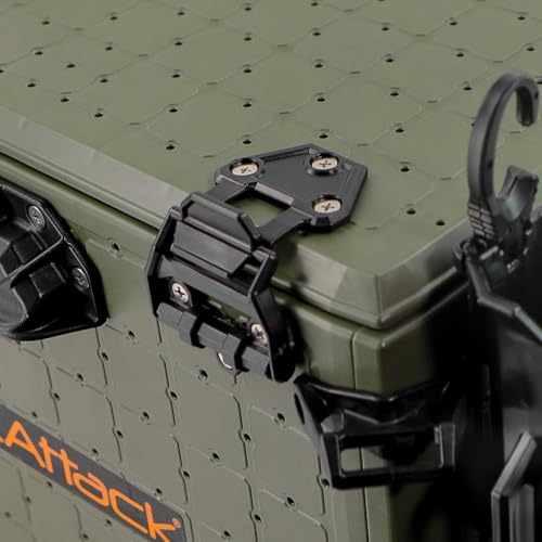 YakAttack BlackPak Pro Kayak Fishing Crate - Ranger Green | 16" x 16" Riggable Kayak Gear Storage System with Hinged Lid, GridLoc Mount Panels & 6 TetherTube Rod Holders | Lightweight Tankwell Crate - color: Ranger Green, size: 16"x16"x13"