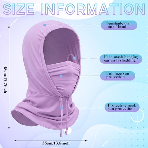 Patelai 6 Pcs Summer Balaclava UV Face Mask Sun Protection Cooling Hood Full Head Face Cover for Women Men Cycling Fishing - color: Pastel