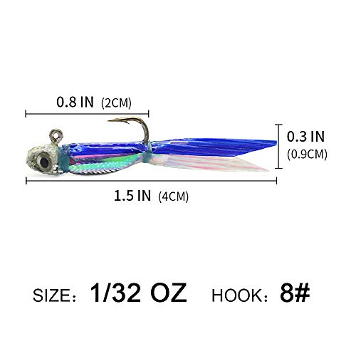 YZD Silverside Minnow Crappie Jig 12pcs - color: 02 Blue