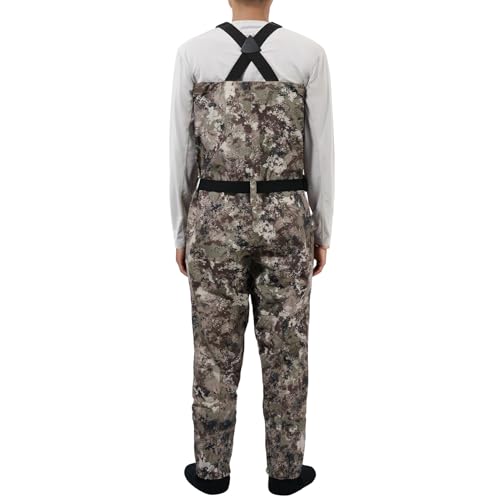 BASSDASH Breathable Ultra Lightweight Chest Stocking Foot Fishing Hunting Waders for Men - color: Grunge Camo, size: Small