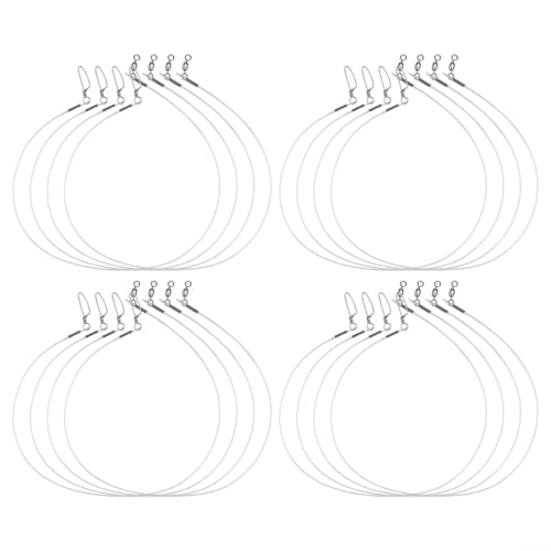 12pcs Fluorocarbon Fishing Leader Set for Saltwater Freshwater, 20LB-80LB, 6-24 Inches, Invisible Underwater, Abrasion-Resistant, Soft Strong Wire with Twists Snap - size: 18in-45lb
