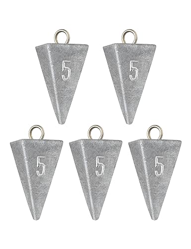 BLUEWING Pyramid Sinkers Lead Fishing Weights 1oz,2oz,3oz,5oz,8oz,10oz,12oz,16oz,32oz for Saltwater - style: #08 5oz, 10 Pack