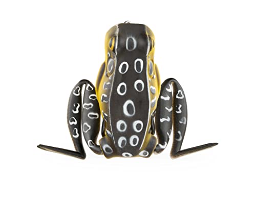 Lunkerhunt Frog Fishing Lure for Bass Fishing | Popping Frog Lure 1/4 oz | Topwater Fishing Bait with Weedless Hooks, Hollow Body, Trout Pike Lures - color: Croaker, size: 2.25 inch