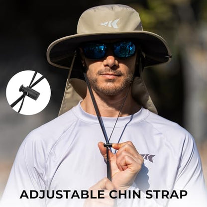 KastKing Sol Armis UPF 50 Boonie Hat - Sun Protection Hat, Fishing Hat, Beach & Hiking Hat, Paddling - color: Y: Nomad, size: With Neck Shield