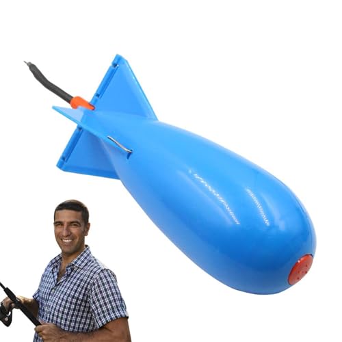 Carp Fishing Tackle, 5.5x5.5x14.5cm Rocket Shape Spod Fishing Feeders | Float Lure Bait Holder Container, Spomb Pellet Feeders for Position Outdoor Tools - color: Blue