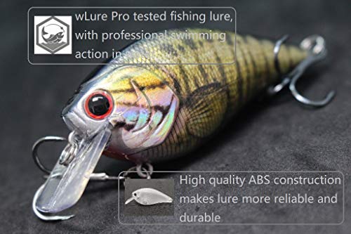 Minnow Crankbait for Bass Fishing Bass Lure Jerkbait Fishing Lures and Tackle Box - color: HC25KB3