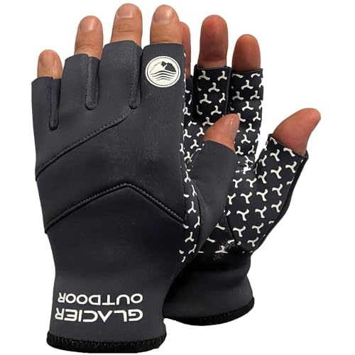 Glacier Glove Cold River Fingerless Fishing Gloves for Men and Women - Windproof Quick Dry Fabric Great for Outdoors, Fly Fishing, Paddling, Hiking, Photography - size: X-Large
