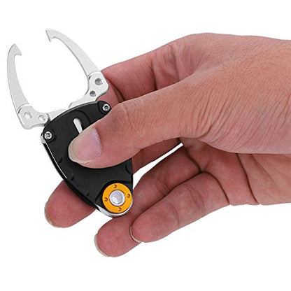 Fish Lip Gripper with Locking Jaw, Aluminum Alloy Fish Gripper Tool for Bass Walleye Trout Safe Catch and Release Fishing Gear for Anglers