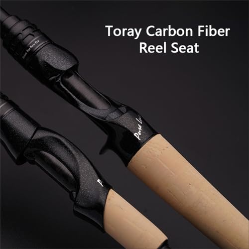 PURELURE Sharpen Fishing Rod 6'5''-9'2'' Spinning & Casting Rod L/ML/M/MH/H | M40JB+T1100G Carbon Fiber Blank, XF/MF Action Fishing Pole 2 Piece, Carbon Reel Seat Cork and EVA Handle, Fuji Guides - style: Casting: C762h-xf-2pcs