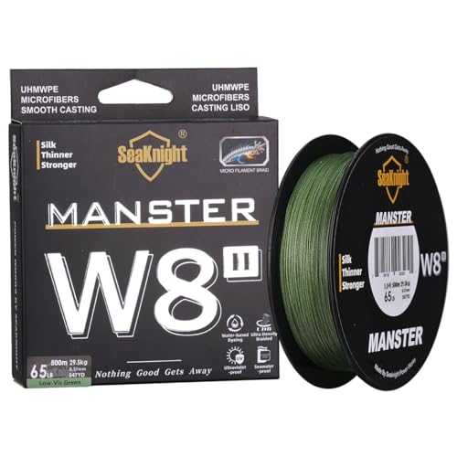 SeaKnight W8 II 8 Strands Braided Lines 164Yds/ 328Yds/ 547Yds Smooth PE Braid Multifilament Carp Fishing Lines Saltwater for Sea Fishing 15-100LB - size: 4.0#: 50LB-547Yds