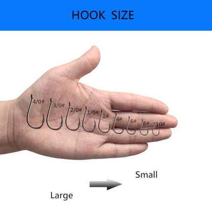 AMHDV Circle Fishing Hooks Circle Hooks Saltwater Freshwater, Dragon Scale Design Octopus Barb Fish Hook - size: 1/0#, style: 100pcs