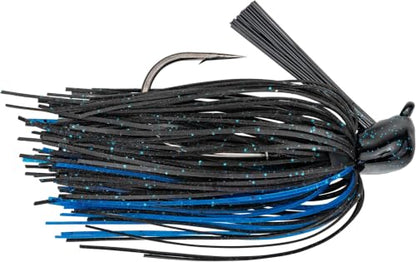 Strike King (TGSKJ38-2) Tour Grade Skipping Jig Fishing Lure, 2 - Black/Blue, 3/8 oz, Customized Flat-Sided Head for Smoother Skipping - size: 3/8 Ounce (Pack of 6)