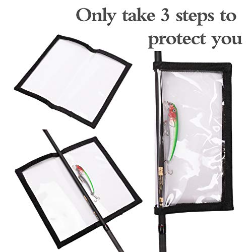 4 Pack Fishing Bait Cover Durable Clear 0.5mm PVC Lure Wrpas for Shape Fishing Hooks Fishing Bait Storage Protector for Saltwater Freshwater Fishing Gear 2Large+2Medium