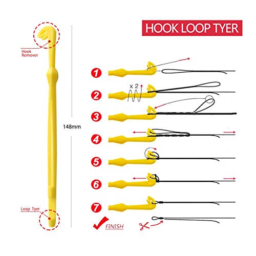 Zerone Fishing Knot Tool Set, 9 Pack Aluminum Alloy Stainless Steel Hook Tying Device Remover for Small Hooks Easy Carry Fishing Gear
