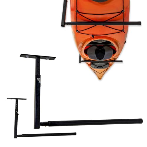 StoreYourBoard Adjustable Kayak Ceiling Rack – Hi Port 2 Garage Ceiling Kayak Hanger | Adjustable Overhead Kayak Storage for Recreational & Touring Kayaks | Garage Organization - style: 1 Kayak