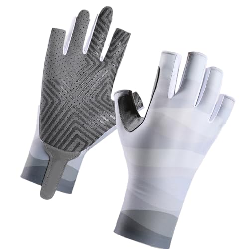 Breathable Elastic Gloves for Fishing Hiking Cycling UPF50+ Sun Protections Fishing Gloves Comfortable Fingerless - size: X-Large
