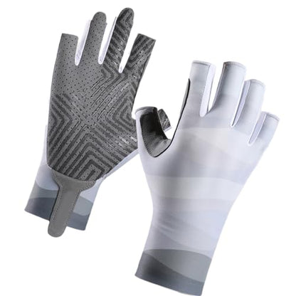 Breathable Elastic Gloves for Fishing Hiking Cycling UPF50+ Sun Protections Fishing Gloves Comfortable Fingerless - size: X-Large