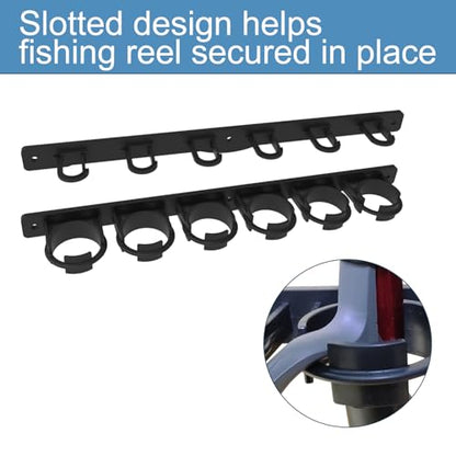 Aventik Vertical/Horizontal Fishing Rod Holder For Garage, Wall, Ceiling Holds Up To 6/12 Fishing Pole Holders(Black) - style: Black 1Pack