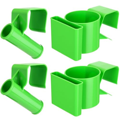 Moxweyeni 4 Pcs Ice Fishing Sled and Bucket Phone, Drink, and Tool Holder Bucket Rod Holder for Sleds and Buckets