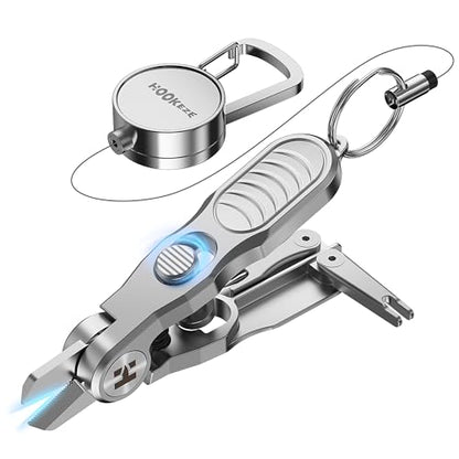 HOOK-EZE Fishing Line Cutter, Fly Fishing Nippers with Retractors and Knot Tying Tool Accessories, Stainless Steel Braided Line Scissors Clippers for Mono and Fluoro Lines - size: 3-in-1