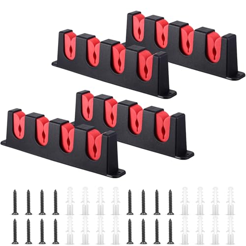 Sratte 4 Pcs Rod Holders for Fishing Boat Wall Mount Fishing Pole Holders Horizontal EVA Foam Garage Rod Rack Summer Boat Accessories for Men Gifts - color: Red, size: 9.7 Inch