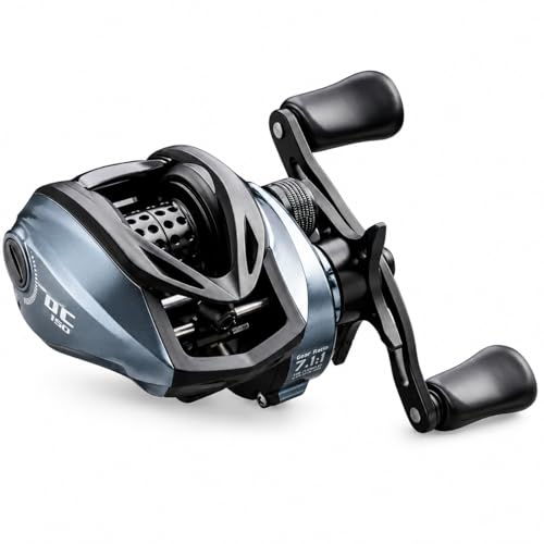DC Baitcasting Reel, Digital Control Anti-Backlash, 7. 1:1 Gear Ratio, 6+1 Bearings, Ultralight for Bass Freshwater - color: Left Handed