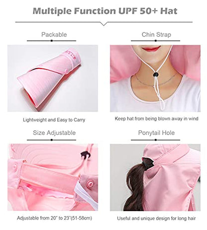 Women Wide Brim Face Mask Sun Hat Detachable Neck Face Flap Ponytail UV Protection Visor Hat Garden Fishing Hiking - color: A1-shun005-mise