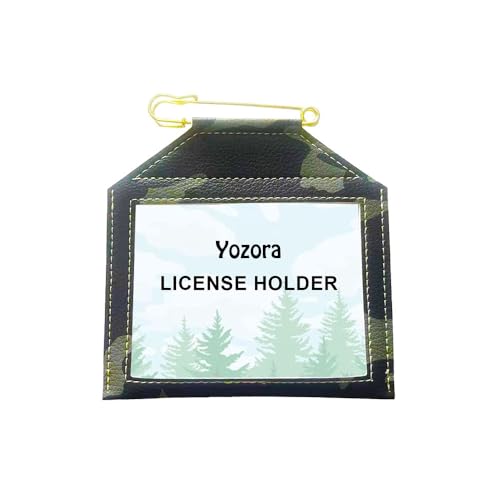 Weatherproof Hunting License Holder,Fishing License Holder, for Archery Tags and Permits, Clear Window, Premium Quality Hand Stitched Synthetic Leather,Badge Holder,with Pin Included