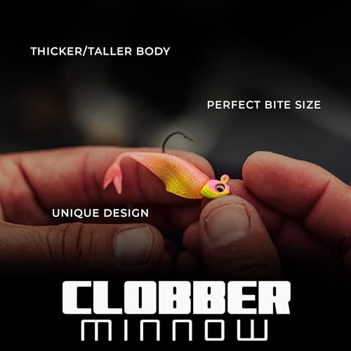 6th Sense – Clobber Minnow 2" – Soft Plastic Minnow – Crappie/Panfish Fishing – FFS Sonar Bait – (12 per Pack) Made in the USA - color: Aqua Glow