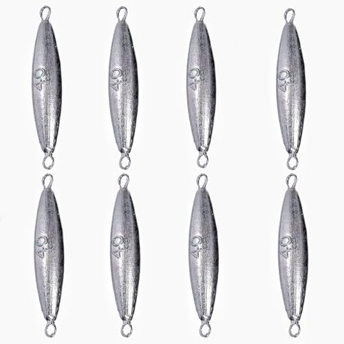 10PCS Fishing Weights Torpedo Sinkers Inline Trolling Sinkers Weights Kit Fishing Sinkers Catfishing Sinkers Saltwater Fishing Torpedo Weights Double Ring Sinkers - 1oz(30g) - size: 1.4oz(40g)-8 Pack