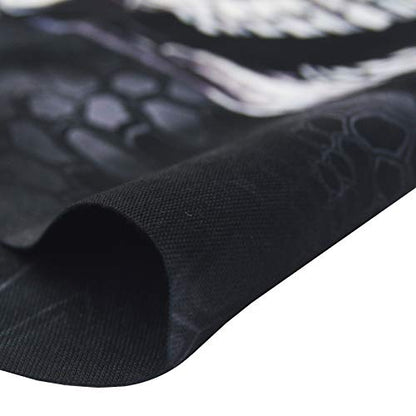 Obacle Neck Gaiter Face Mask Bandana for Dust Wind Sun Protection for Men Women - color: Black Eye Smile Skull