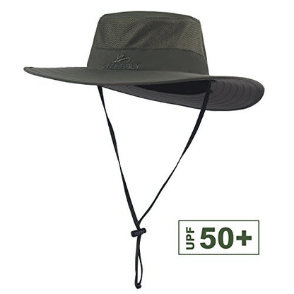 Fishing Hat,Sun Cap with UPF 50+ Sun Protection and Neck Flap,for Man and Women - color: Dark Green