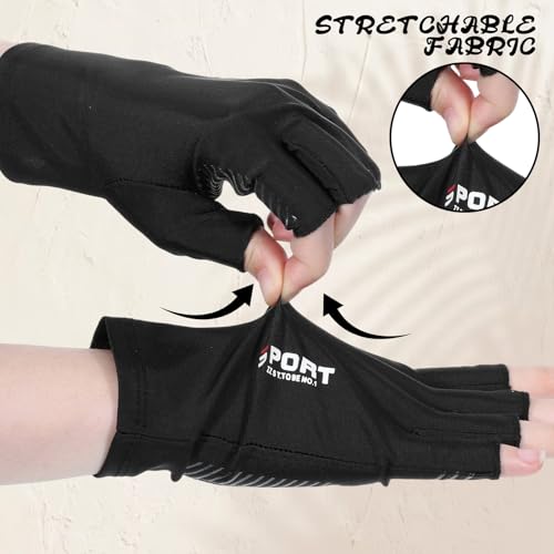 Fingerless UV Protection Gloves, Anti-Slip Half Finger Driving-Gloves, Women & Men's Fingerless Gloves for Sailing, Kayak, Fishing & Paddling with Sun Protection