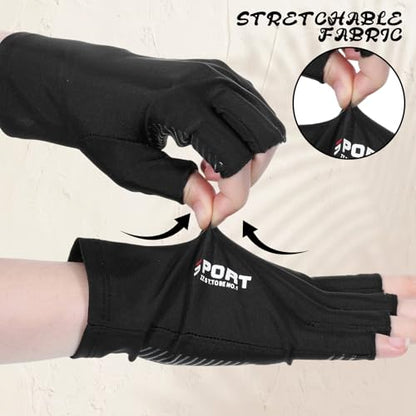 Fingerless UV Protection Gloves, Anti-Slip Half Finger Driving-Gloves, Women & Men's Fingerless Gloves for Sailing, Kayak, Fishing & Paddling with Sun Protection
