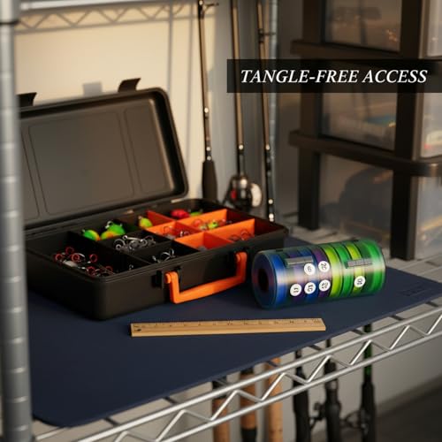 Silicone Fishing Line Spool Organizer Box with Number Stickers for Tackle Storage and Gear Organization - size: 4.72 x 2.44 x 0.47 in