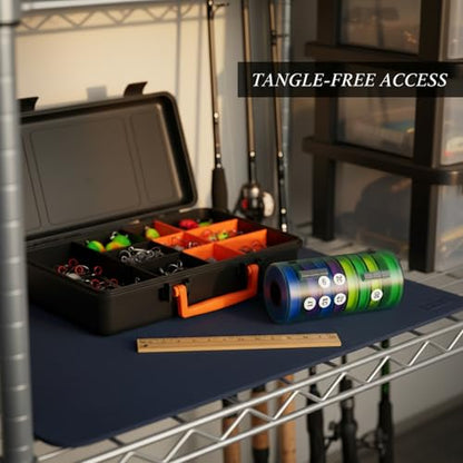 Silicone Fishing Line Spool Organizer Box with Number Stickers for Tackle Storage and Gear Organization - size: 4.72 x 2.44 x 0.47 in