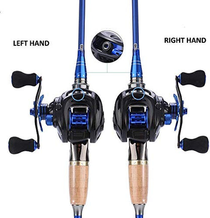 Sougayilang Baitcasting Reel, 7.0:1 Gear Ratio Super Smooth Power, 9 + 1 Shielded Ball Bearings Anti-Corrosion Baitcaster Reel Fishing Reel - color: Right Handed - 7.0:1