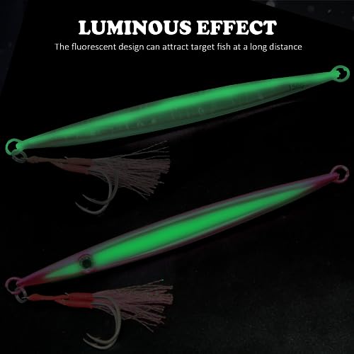 Fishing Jigs Vertical Saltwater Jigs Vertical Jigging Spoon Fishing Tuna Lures Boat Fishing Artificial Lures for Tuna, Grouper, Dogtooth, Snapper, Bass, Salmon/60g, 80g,120g - color: 1pcs-purple