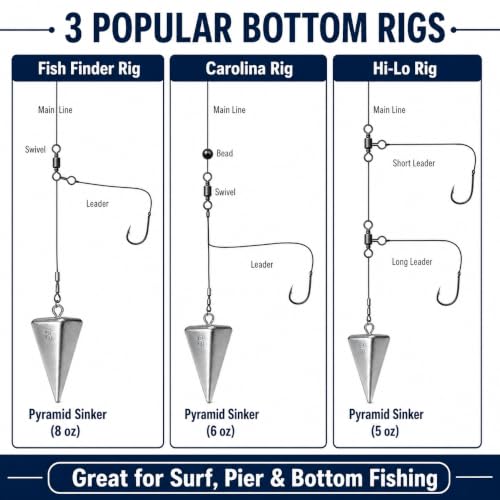 Fishing Weights Pyramid Sinkers Kit Bullet Fishing Weights Sinkers for Ocean Saltwater Surf Fishing Gear Tackle 1oz 2oz 3oz 4oz - color: 568oz-3pcs