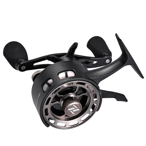 Ice Fishing Reel, 3.2:1 Gear Ratio Ultra Smooth 3+1 Ball Bearings Magnetic Drop Fishing Reel for Ice Fishing Front Fishing Rock Fishing Aluminum Alloy - size: Left Hand