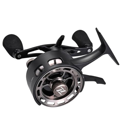 Ice Fishing Reel, 3.2:1 Gear Ratio Ultra Smooth 3+1 Ball Bearings Magnetic Drop Fishing Reel for Ice Fishing Front Fishing Rock Fishing Aluminum Alloy - size: Right Hand