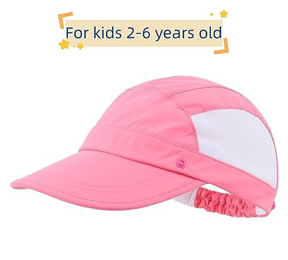 Connectyle Kids Sun Hat with Removable Neck Flap UPF 50+ Sun Protection Baseball Cap Summer Beach Sun Hats 3-6 Years - color: Pink