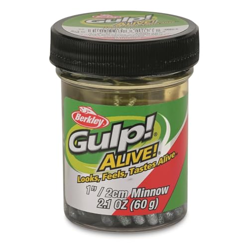 Berkley Gulp! Alive! Minnow Fishing Soft Bait - color: Green Shiner, size: 1in - Jar