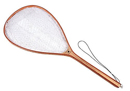 Wooden Trout Net with Clear Rubber Basket, 40 Inch Landing Net for Fly Fishing, Fish Safe Rubber Mesh Netting, Long Handle for Stream River Pond, Fly Fishing Gear by Creative Angler