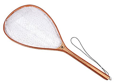 Wooden Trout Net with Clear Rubber Basket, 40 Inch Landing Net for Fly Fishing, Fish Safe Rubber Mesh Netting, Long Handle for Stream River Pond, Fly Fishing Gear by Creative Angler