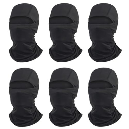 6 Packs Ski Mask Sun UV Protection Hood Breathable, Balaclava Face Mask for Men Women - Motorcycle Fish - color: 6pcs Black M