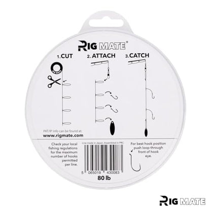 80 lb Pre-Tied Dropper Loop Rigs. Fishing Line Spool. Loops 18 Inches Apart with 5.5 Inch Loop Size. Perfect for Saltwater & Freshwater Fishing. Perfect for Snapper & Other Bottom Feeding Fish.
